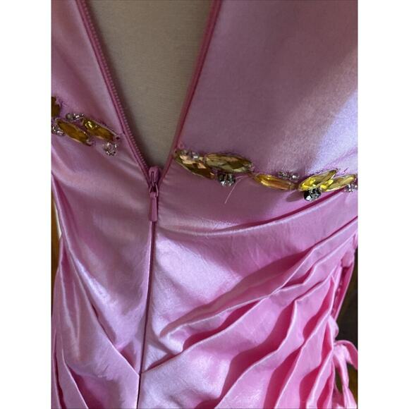 TIFFANY DESIGNS Women's jeweled strapless formal gown 4 Pink New Prom pageant - Picture 7 of 13
